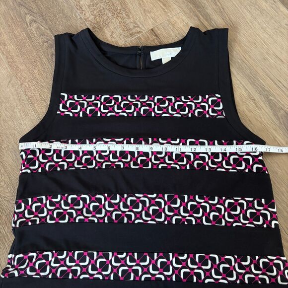 Michael Michael Kors Black and Purple Striped Patterned Tank Dress - Size L - Picture 5 of 6